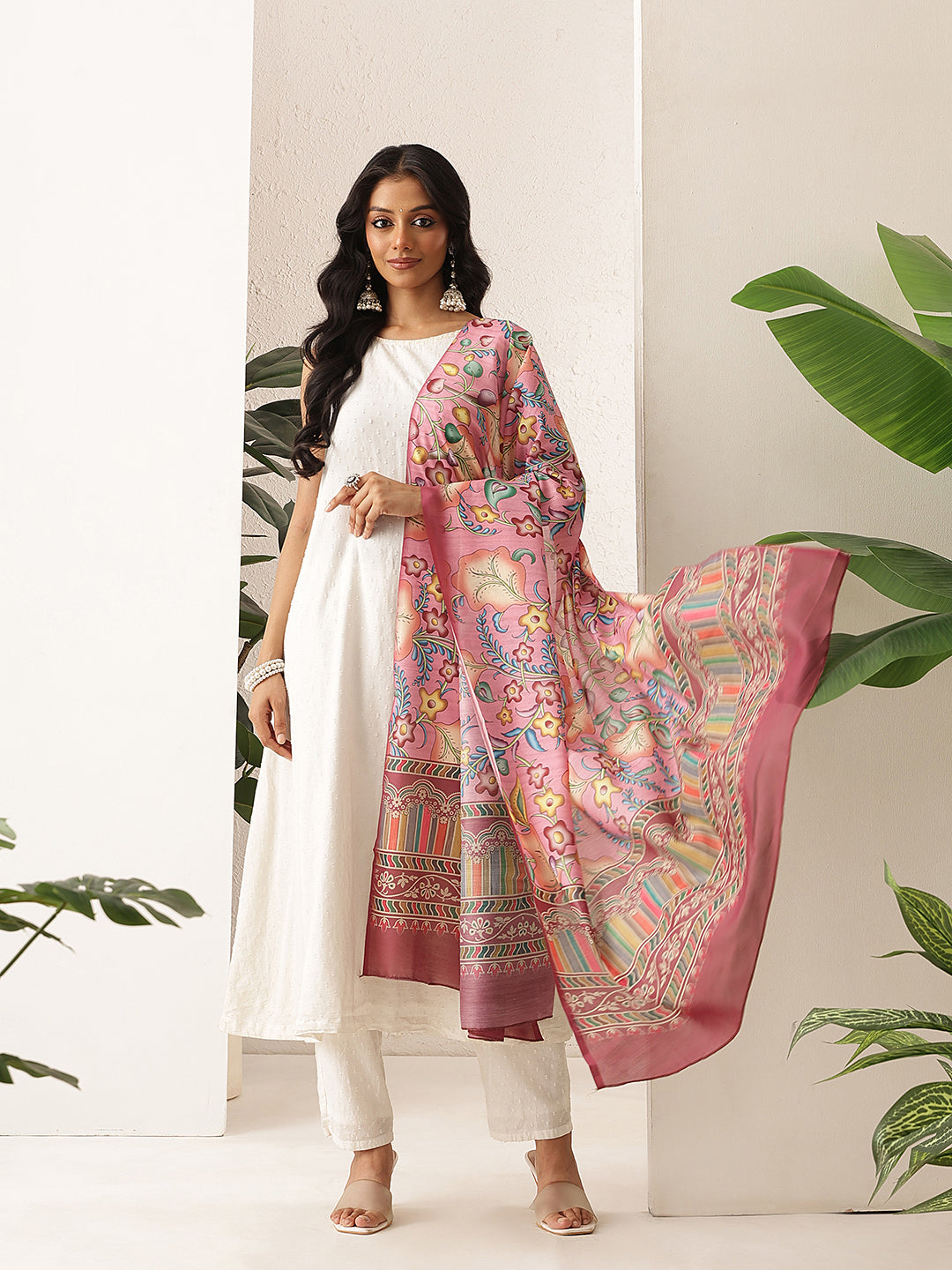 Digital Printed Kalamkari Dupatta Mul Cotton Fabric