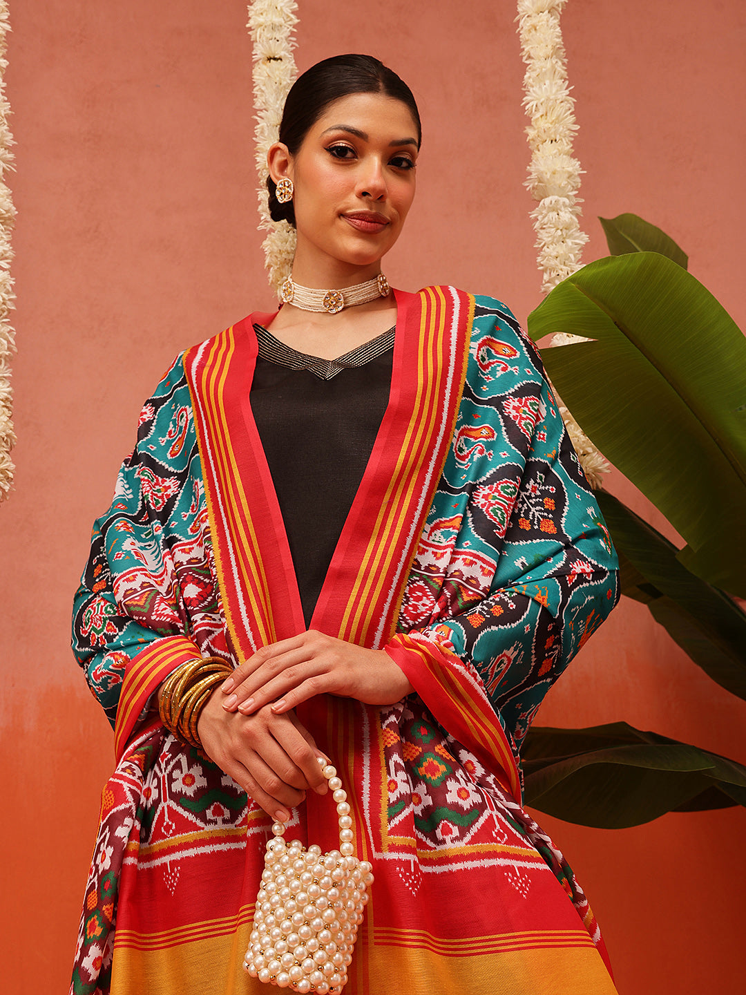 Traditional Ikkat Patola Printed Mul Cotton Dupatta