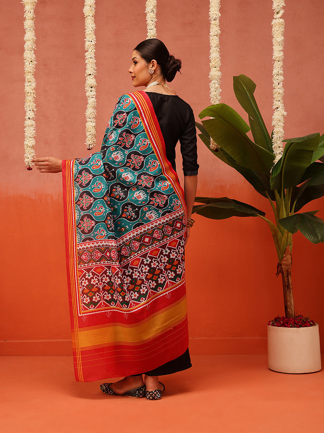 Traditional Ikkat Patola Printed Mul Cotton Dupatta