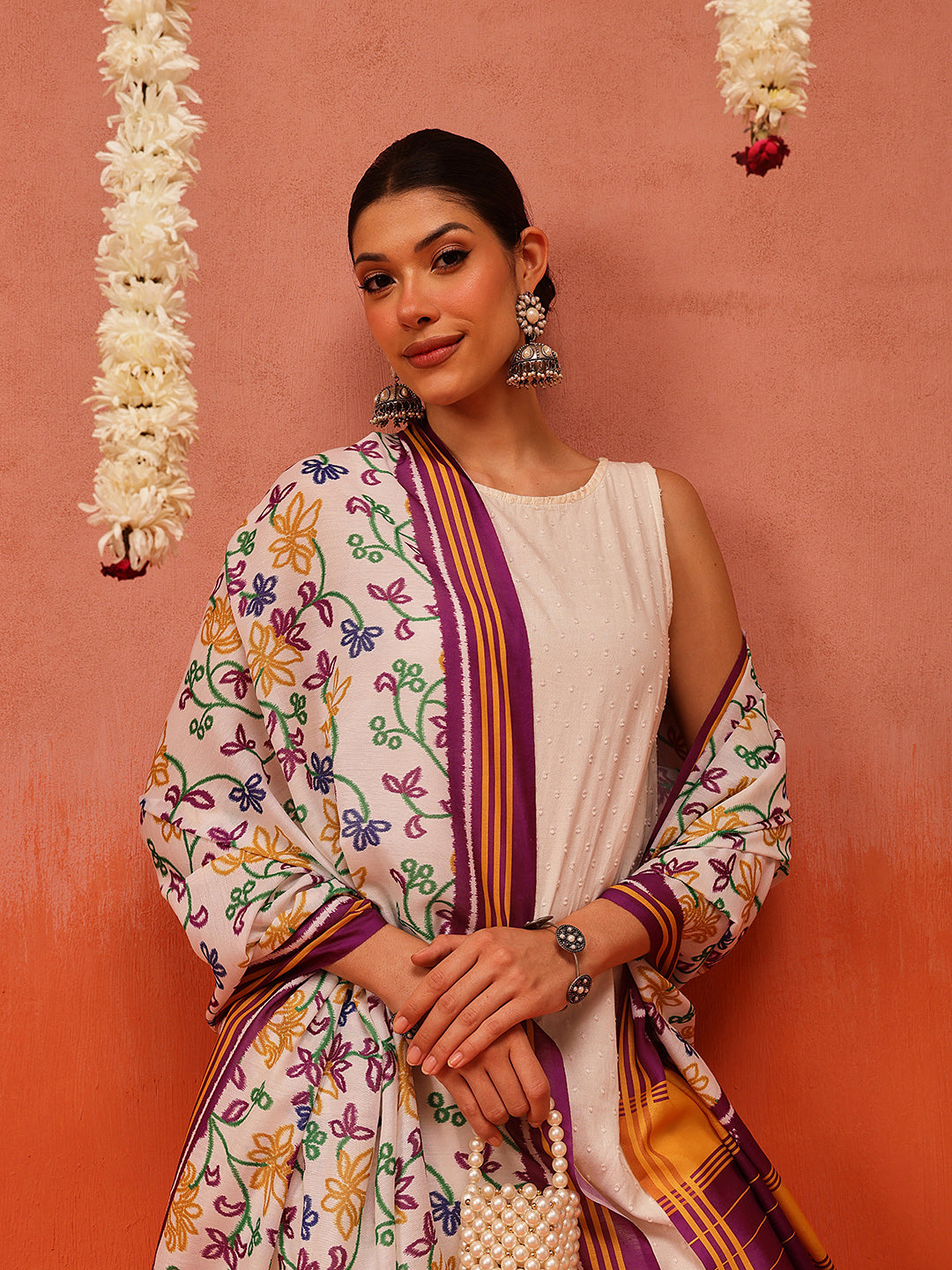 Traditional Ikkat Patola Printed Mul Cotton Dupatta