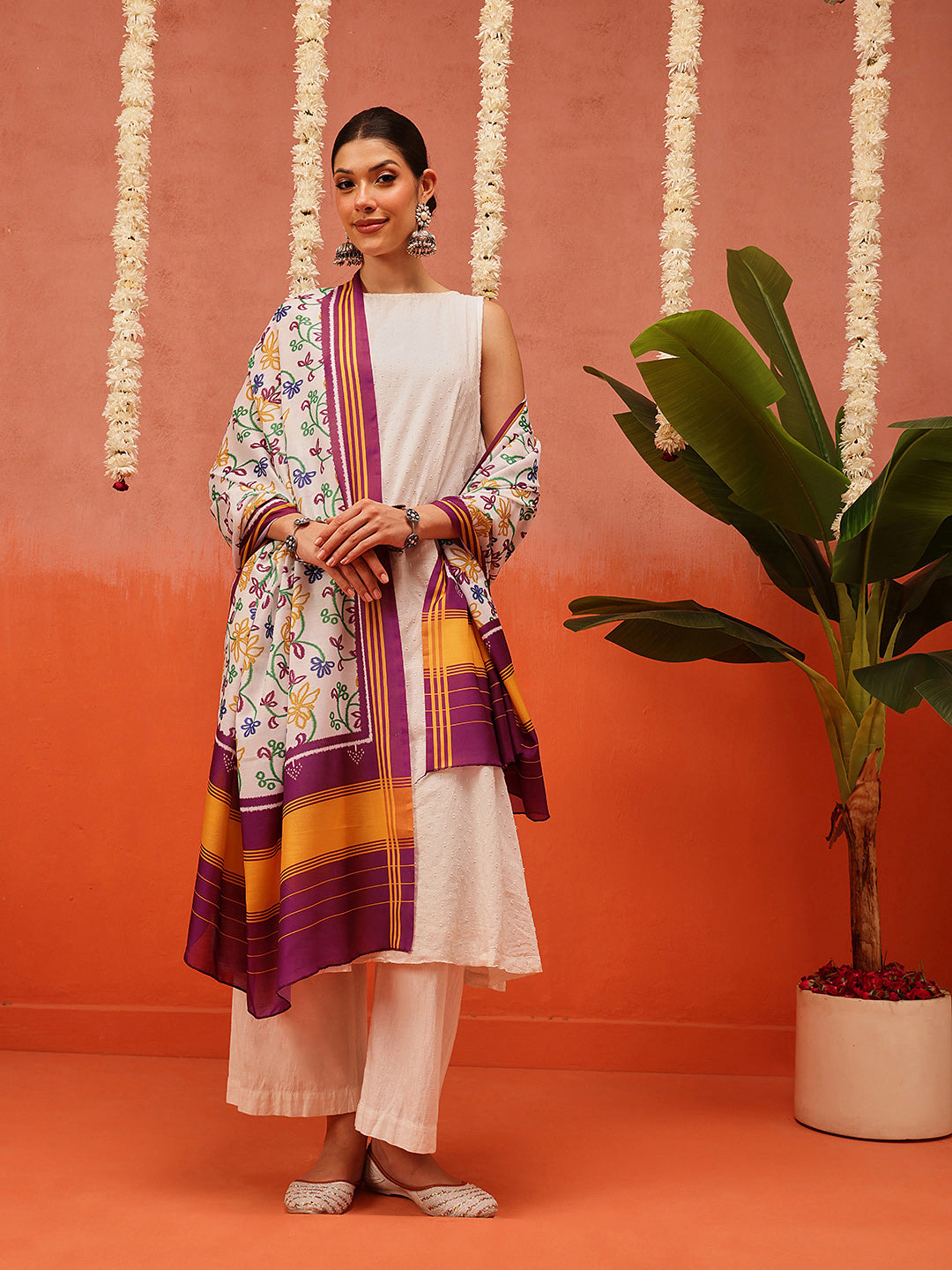Traditional Ikkat Patola Printed Mul Cotton Dupatta