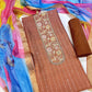Chanderi Cotton Digital Printed Unstitched Dress Material With Solid Bottom & Printed Dupatta