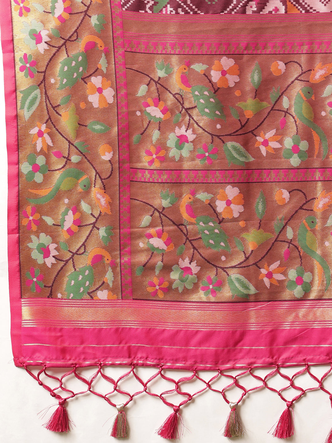 Pure Weaving Patola Dupatta With Paithani Border & Pallu – Multicolor – view 5