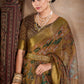 Women Kalamkari Printed Saree With Zari Border