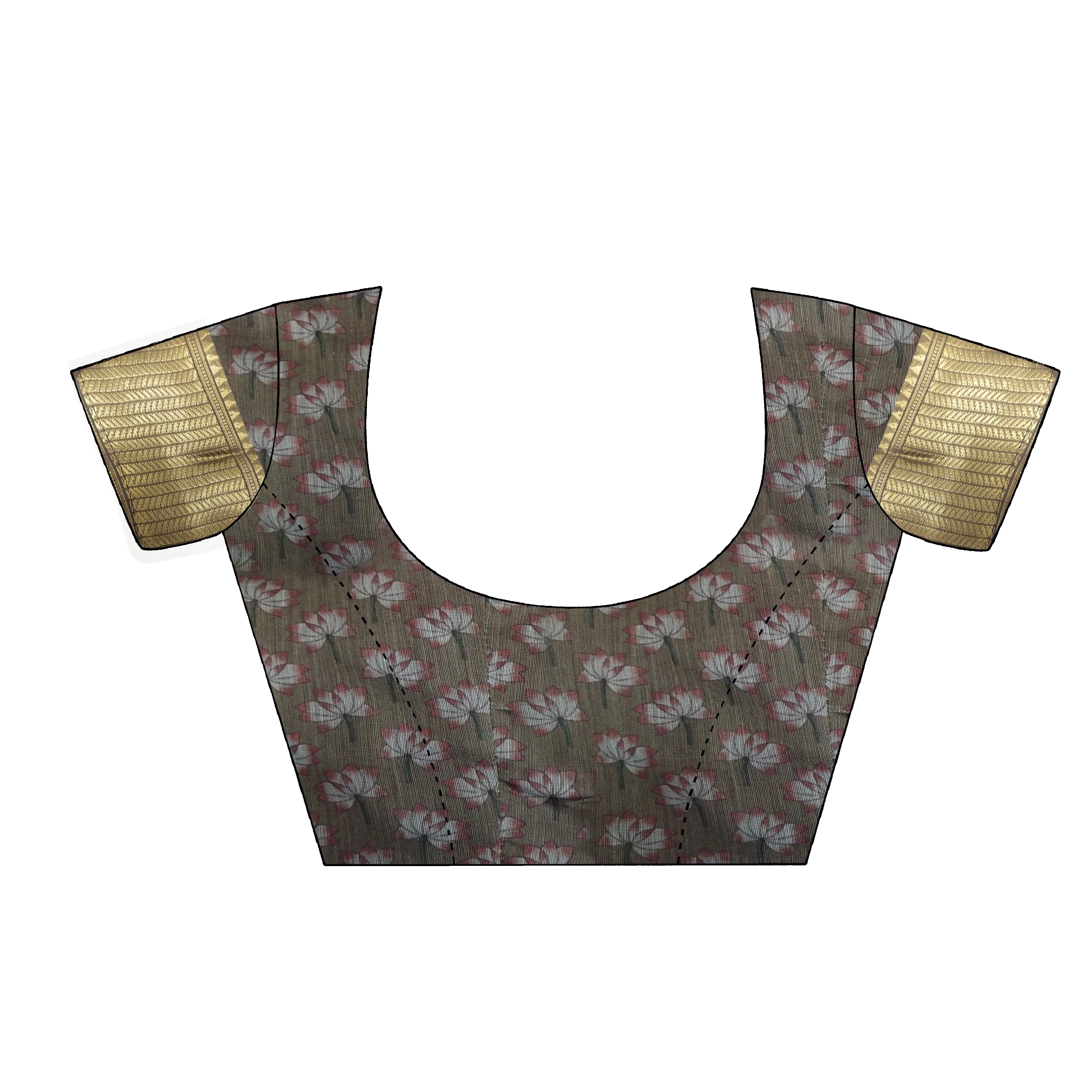 Women Kalamkari Printed Saree With Zari Border