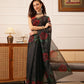 Women's Kalamkari Digital Print Black Saree