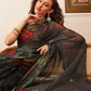 Women's Kalamkari Digital Print Black Saree