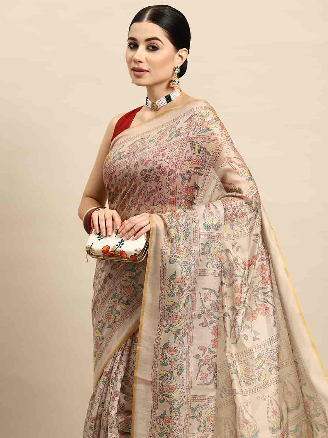 Women Kalamkari Digital Print Saree