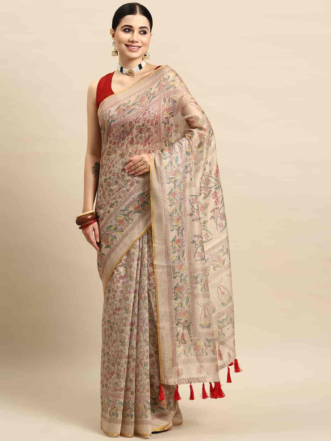 Women Kalamkari Digital Print Saree