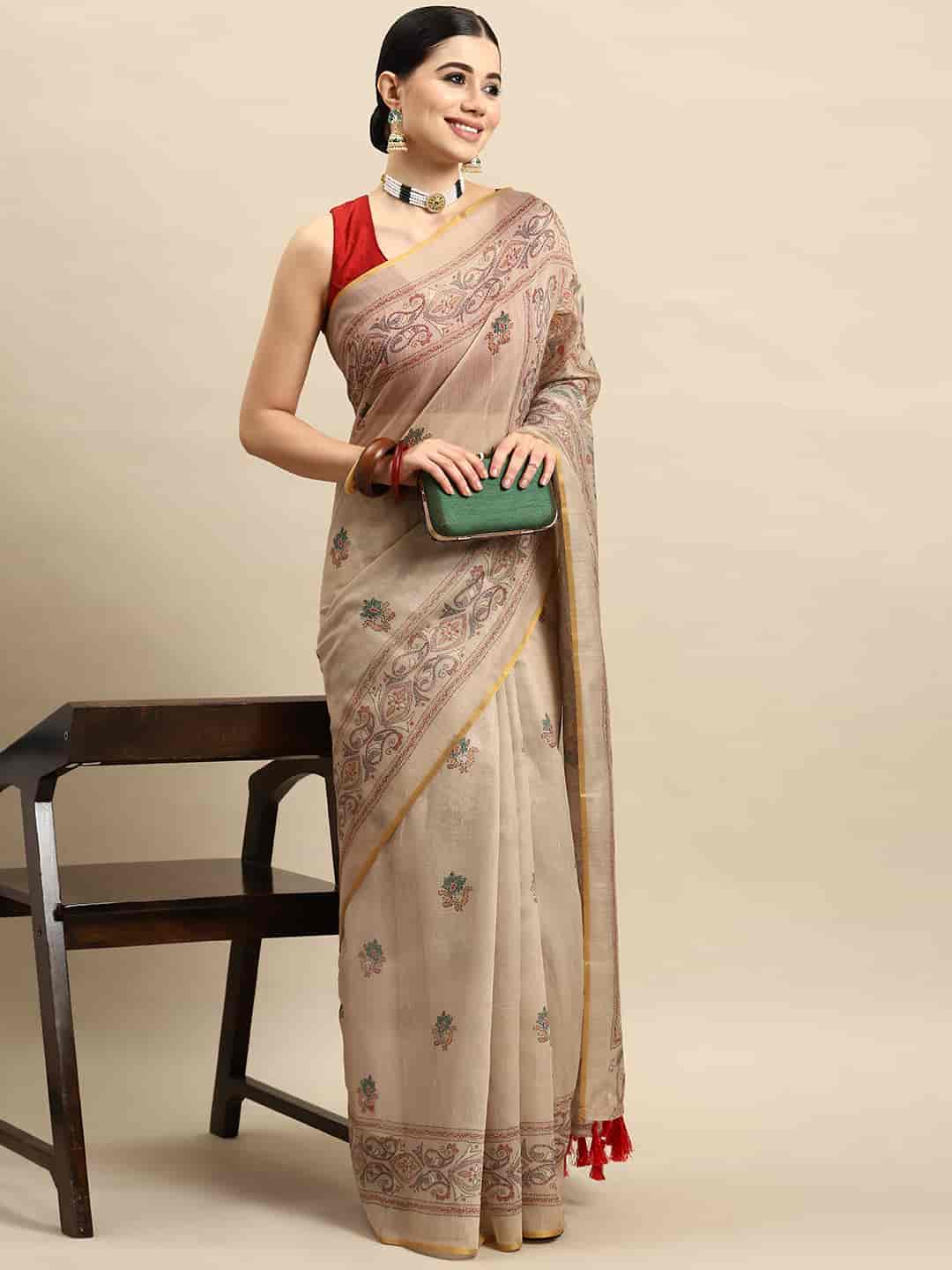Women Kalamkari Digital Print Saree