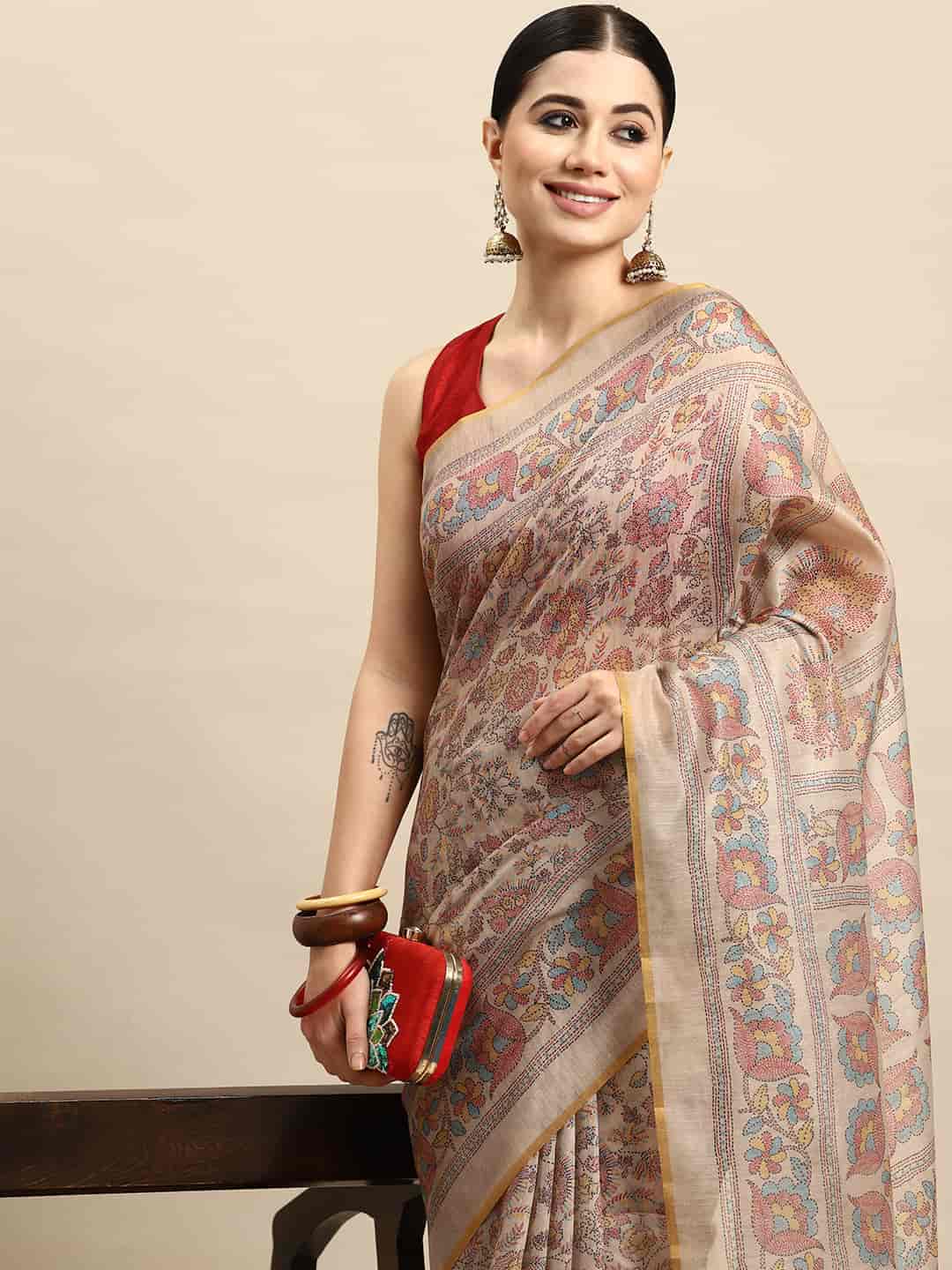 Women Kalamkari Digital Print Saree