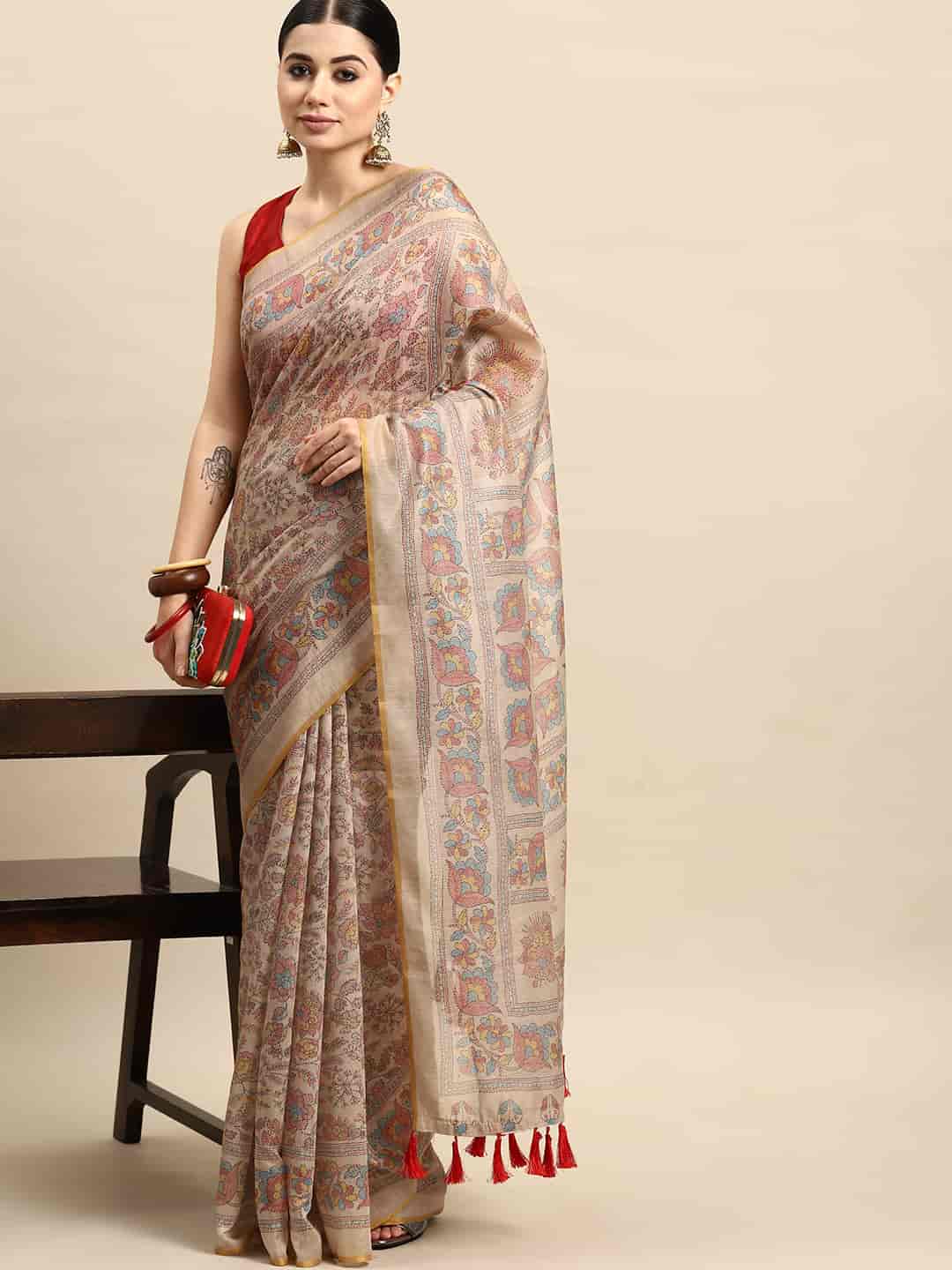 Women Kalamkari Digital Print Saree