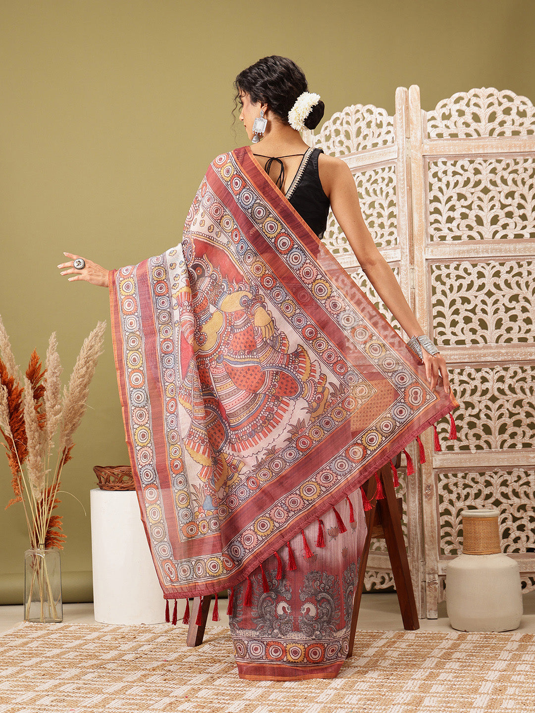 Madhubani Cotton Blend Digital Print Saree