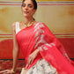 Chanderi Cotton Half & Half Printed Pink Saree