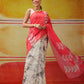 Chanderi Cotton Half & Half Printed Pink Saree