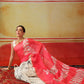 Chanderi Cotton Half & Half Printed Pink Saree