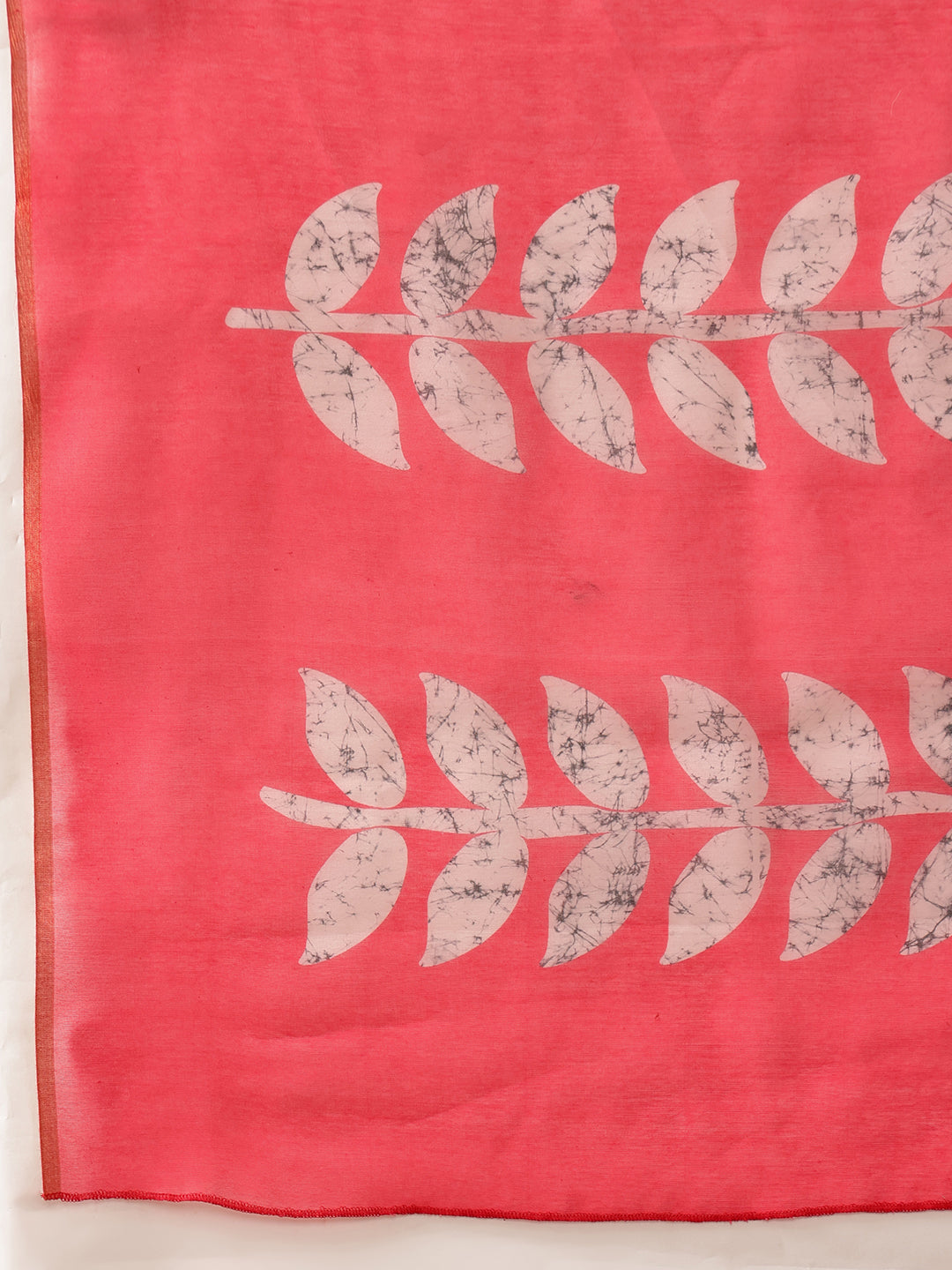 Chanderi Cotton Half & Half Printed Pink Saree