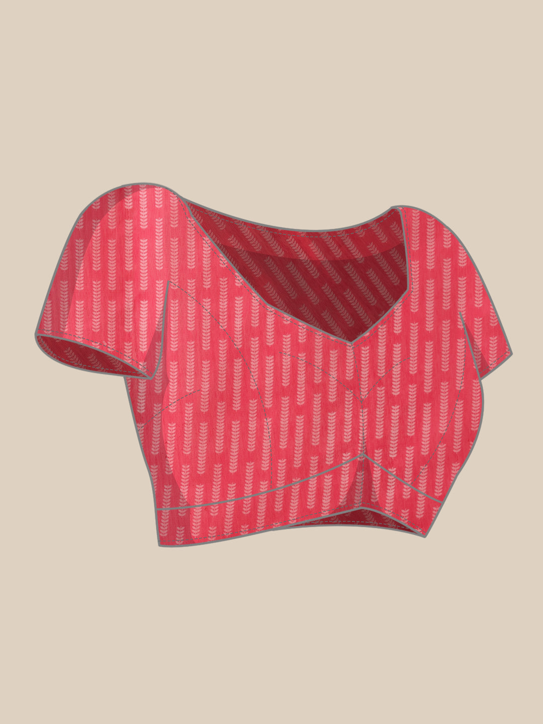 Chanderi Cotton Half & Half Printed Pink Saree