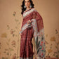 Bandhani Printed Chanderi Saree With Paithani Border