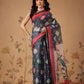 Bandhani Printed Chanderi Saree With Paithani Border