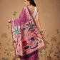 Bandhani Printed Chanderi Saree With Paithani Border