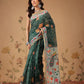 Bandhani Printed Chanderi Saree With Paithani Border