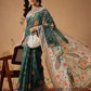 Bandhani Printed Chanderi Saree With Paithani Border