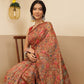 Kalamkari Printed Cotton Chanderi Saree With Beautifull Tassels