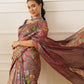 Kalamkari Printed Cotton Chanderi Saree With Beautifull Tassels