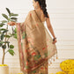 Kalamkari Printed Cotton Chanderi Saree With Beautifull Tassels