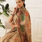 Kalamkari Printed Cotton Chanderi Saree With Beautifull Tassels