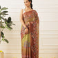 Kalamkari Printed Cotton Chanderi Saree With Beautifull Tassels