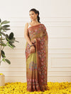 Kalamkari Printed Cotton Chanderi Saree With Beautifull Tassels