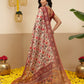 Women's Digital Printed Cotton Chanderi Saree With Beautiful Tassels