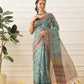 Women's Digital Printed Cotton Chanderi Saree With Beautiful Tassels