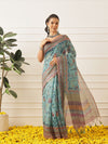 Women's Digital Printed Cotton Chanderi Saree With Beautiful Tassels