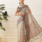 Women's Digital Printed Cotton Chanderi Saree With Beautiful Tassels