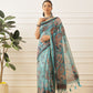 Women's Digital Printed Cotton Chanderi Saree With Beautiful Tassels