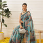 Women's Digital Printed Cotton Chanderi Saree With Beautiful Tassels