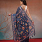 Digital Printed Premium Cotton Blend Chanderi Saree with Traditional Motifs & Tassel