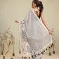 Digital Printed Premium Cotton Blend Chanderi Saree with Traditional Motifs & Tassel