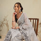 Digital Printed Premium Cotton Blend Chanderi Saree with Traditional Motifs & Tassel