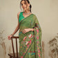 Digital Printed Premium Cotton Blend Chanderi Saree with Traditional Motifs & Tassel