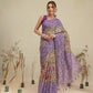 Digital Printed Premium Cotton Blend Chanderi Saree with Traditional Motifs & Tassel