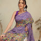 Digital Printed Premium Cotton Blend Chanderi Saree with Traditional Motifs & Tassel