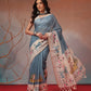 Digital Printed Premium Cotton Blend Chanderi Saree with Traditional Motifs & Tassel