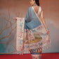 Digital Printed Premium Cotton Blend Chanderi Saree with Traditional Motifs & Tassel