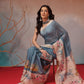 Digital Printed Premium Cotton Blend Chanderi Saree with Traditional Motifs & Tassel