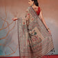 Digital Printed Premium Cotton Blend Chanderi Saree with Traditional Motifs & Tassel