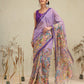 Digital Printed Premium Cotton Blend Chanderi Saree with Traditional Motifs & Tassel